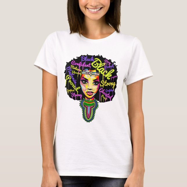 Strong African Queen for Women - Proud Black Histo T-Shirt (Front)