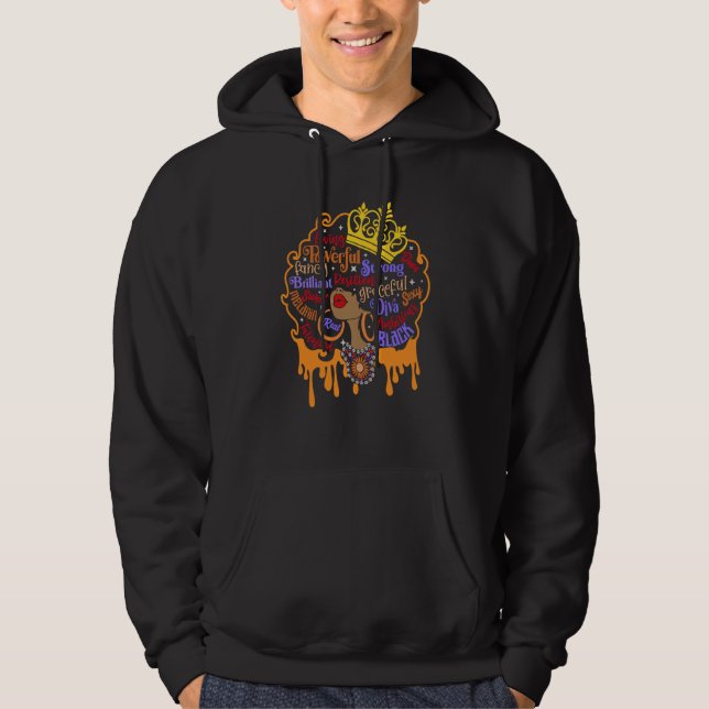 Strong African Queen for Women Proud Black History Hoodie (Front)