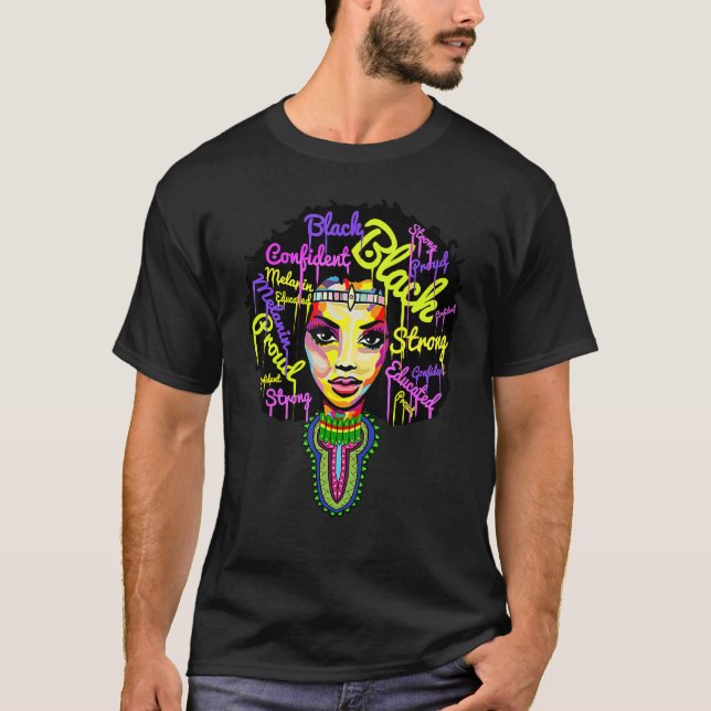 Strong African Queen for Women Proud Black History T-Shirt (Front)