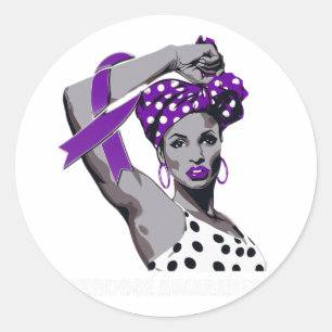 Strong Afro Mom Overdose Awareness  Classic Round Sticker