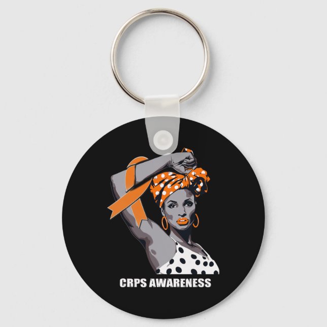 Strong Afro Mum CRPS Awareness  Key Ring (Front)
