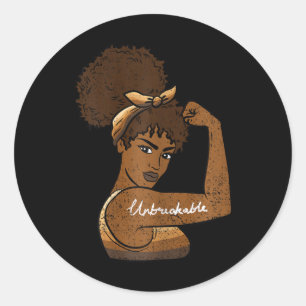 Strong Afro Woman Black History Month Men Women Wo Classic Round Sticker