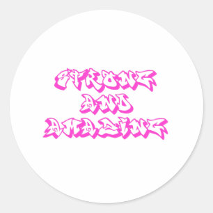 Strong and Amazing Graffiti Print Classic Round Sticker