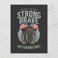 Strong And Brave Veterans Day USA Flag