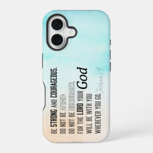 Strong and Courageous Joshua 1:9 Bible Verse iPhone 16 Case