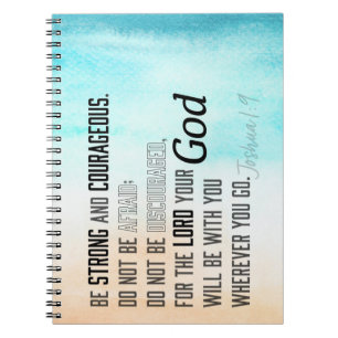 Strong and Courageous Joshua 1:9 Bible Verse Notebook