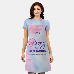 STRONG AND COURAGEOUS Woman   Monogram Apron