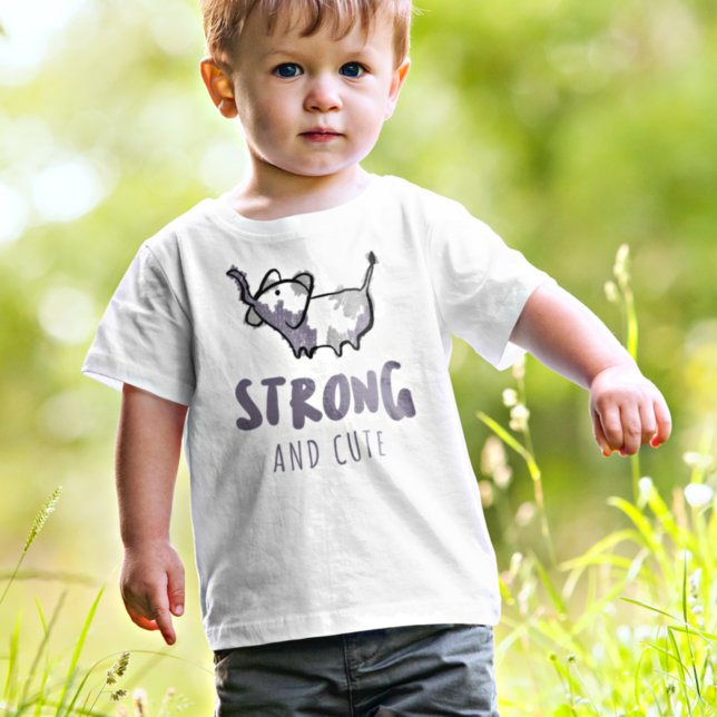 Strong and Cute Simple Elephant Illustration Baby  T-Shirt (Creator Uploaded)