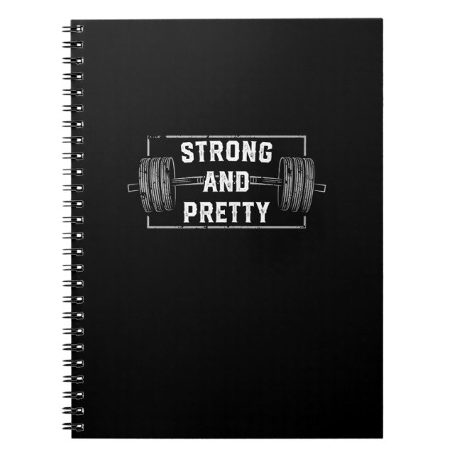Strong And Pretty Funny Gym Quotes Tank Top Notebook (Front)