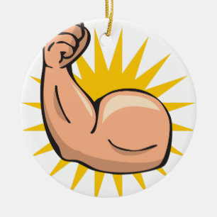 Strong Arm Flex Ceramic Ornament