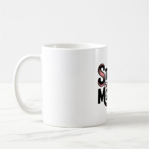 Strong as a Mother Black and Pink Mum Holding Baby Coffee Mug