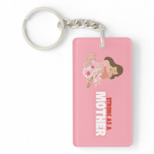 Strong as a Mother – Mum Floral Keychain