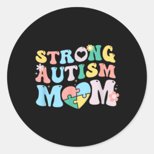Strong Autism Mum Puzzle Autism Awareness Mothers Classic Round Sticker