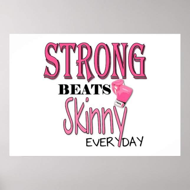 STRONG BEATS Skinny everyday! W/Pink Boxing Gloves Poster (Front)