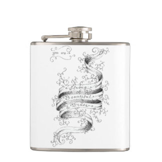 Strong, Beautiful & Brave Hip Flask