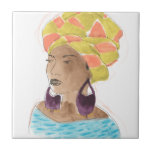 Strong & Beautiful Lady Ceramic Tile<br><div class="desc">Strong & Beautiful IV by June Erica Vess. | 144375Z</div>