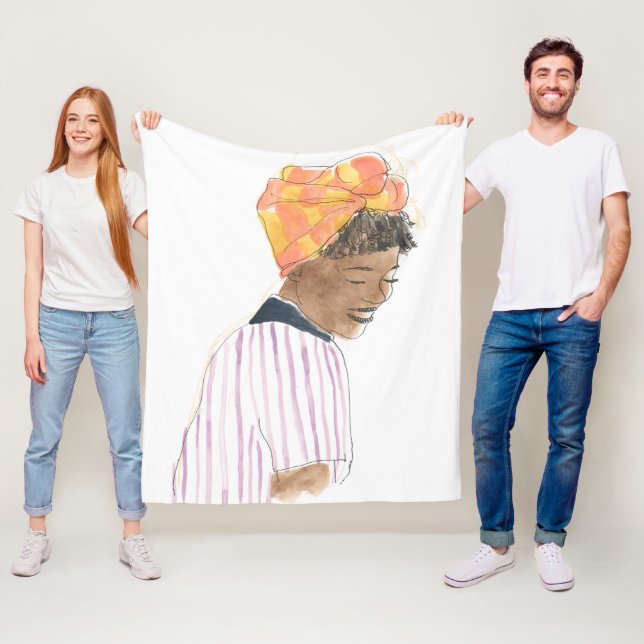 Strong & Beautiful Woman Smiling Fleece Blanket (In Situ)