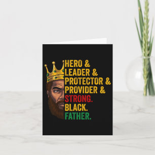 Strong Black Father Hero Leader Afro African Fathe Card
