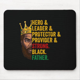 Strong Black Father Hero Leader Afro African Fathe Mouse Pad