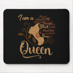 Strong Black I'm A Queen African American Afro Blm Mouse Pad