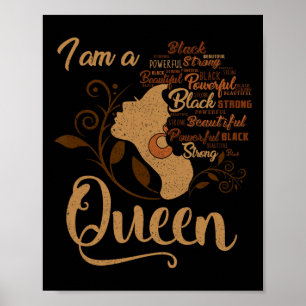 Strong Black I'm A Queen African American Afro Blm Poster