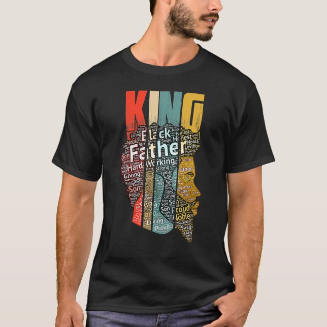 Strong Black King African American Natural Afro Fa T-Shirt (Front)