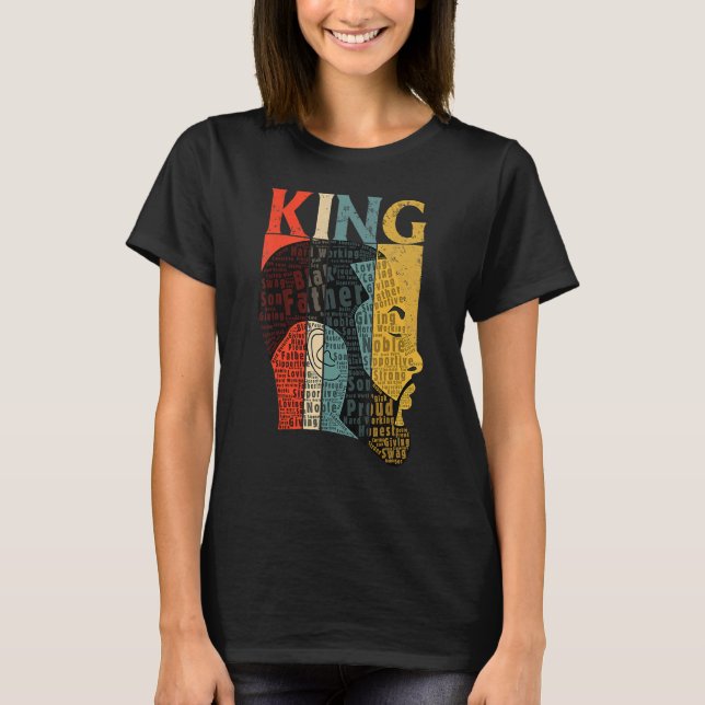 Strong Black King  African American Natural Afro T-Shirt (Front)