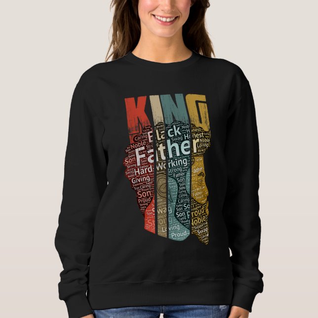 Strong Black King African AmericanNatural Afro Sweatshirt (Front)