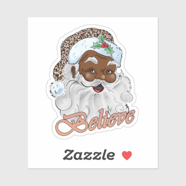 Strong Black Santa Melanin Chrismas Claus Men  (Sheet)