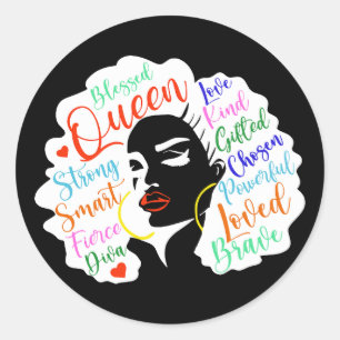 Strong Black Woman Classic Round Sticker