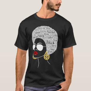 Strong Black Woman Natural Hair African Women Word T-Shirt