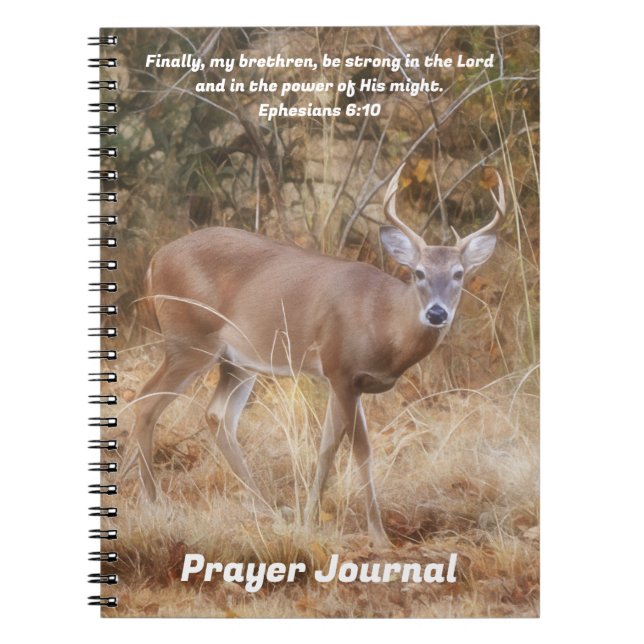 Strong Buck Deer Bible Verse Prayer Journal (Front)