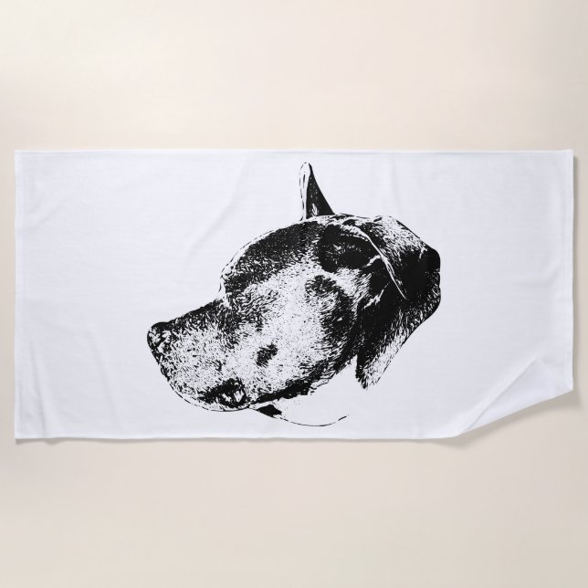 strong but calm gaze beach towel (Front)