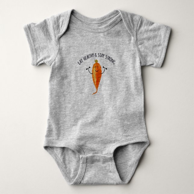 Strong carrot baby bodysuit (Front)