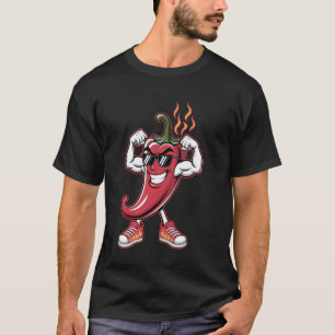 Strong Chili Pepper with Sunglasses and Muscles T-Shirt