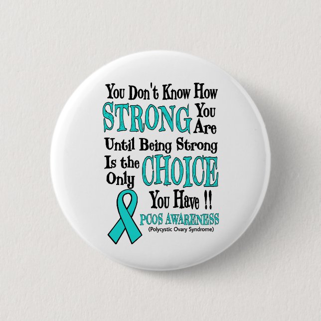Strong/Choice...PCOS 6 Cm Round Badge (Front)