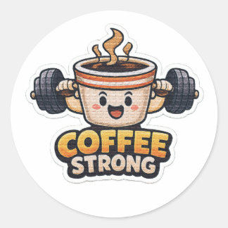 Strong Coffee  Classic Round Sticker