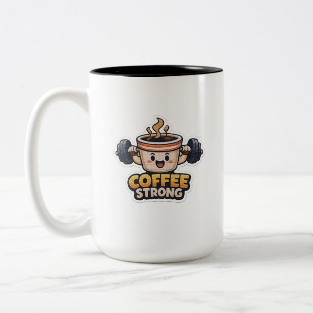 Strong Coffee Two-Tone Coffee Mug (Left)