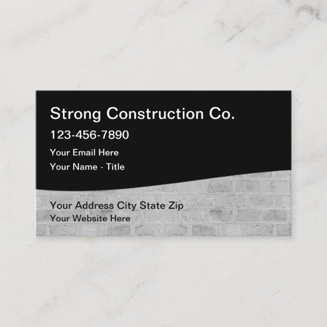 Strong Construction Services Business Card (Front)