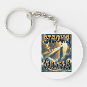 Strong Courageous Joshua 1:9 Key Ring