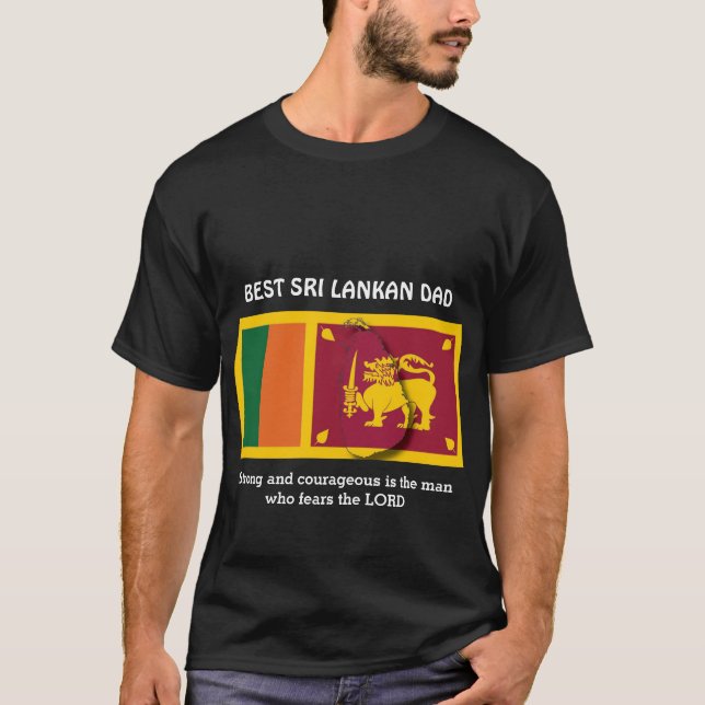 Strong Courageous | Personalised | SRI LANKAN DAD T-Shirt (Front)