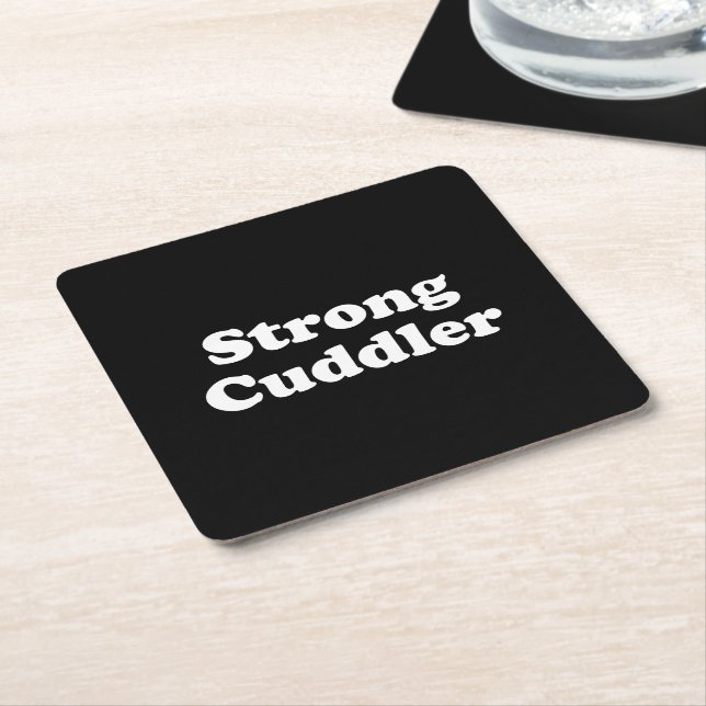 Strong Cuddler Square Paper Coaster (Angled)