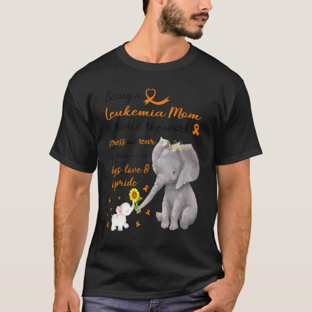 Strong Elephant Leukaemia Mum Twice The Love T-Shirt (Front)