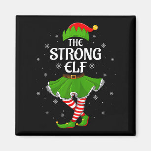 Strong Elf Christmas Family Girls Women Elf Squad Magnet