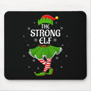 Strong Elf Christmas Family Girls Women Elf Squad Mouse Pad