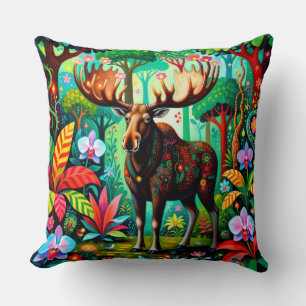 Strong Elk Or Moose Animal Cushion