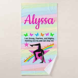 STRONG, FEARLESS, AND MIGHTY GYMNAST BATH TOWEL