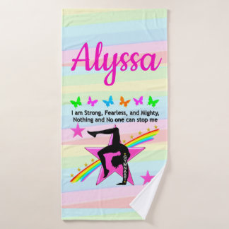 STRONG, FEARLESS, AND MIGHTY GYMNAST BATH TOWEL