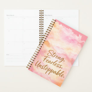 Strong Fearless Unstoppable Motivation journal Planner