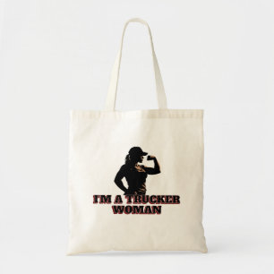 Strong Female Trucker Woman Power Road Pride Tote Bag